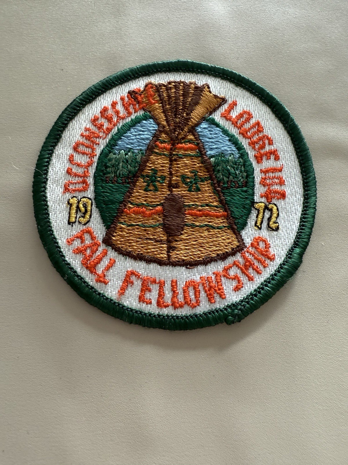 Boy Scouts Order of the Arrow All Fellowstar Lodge 12 1972 Fall Fellowship Patch