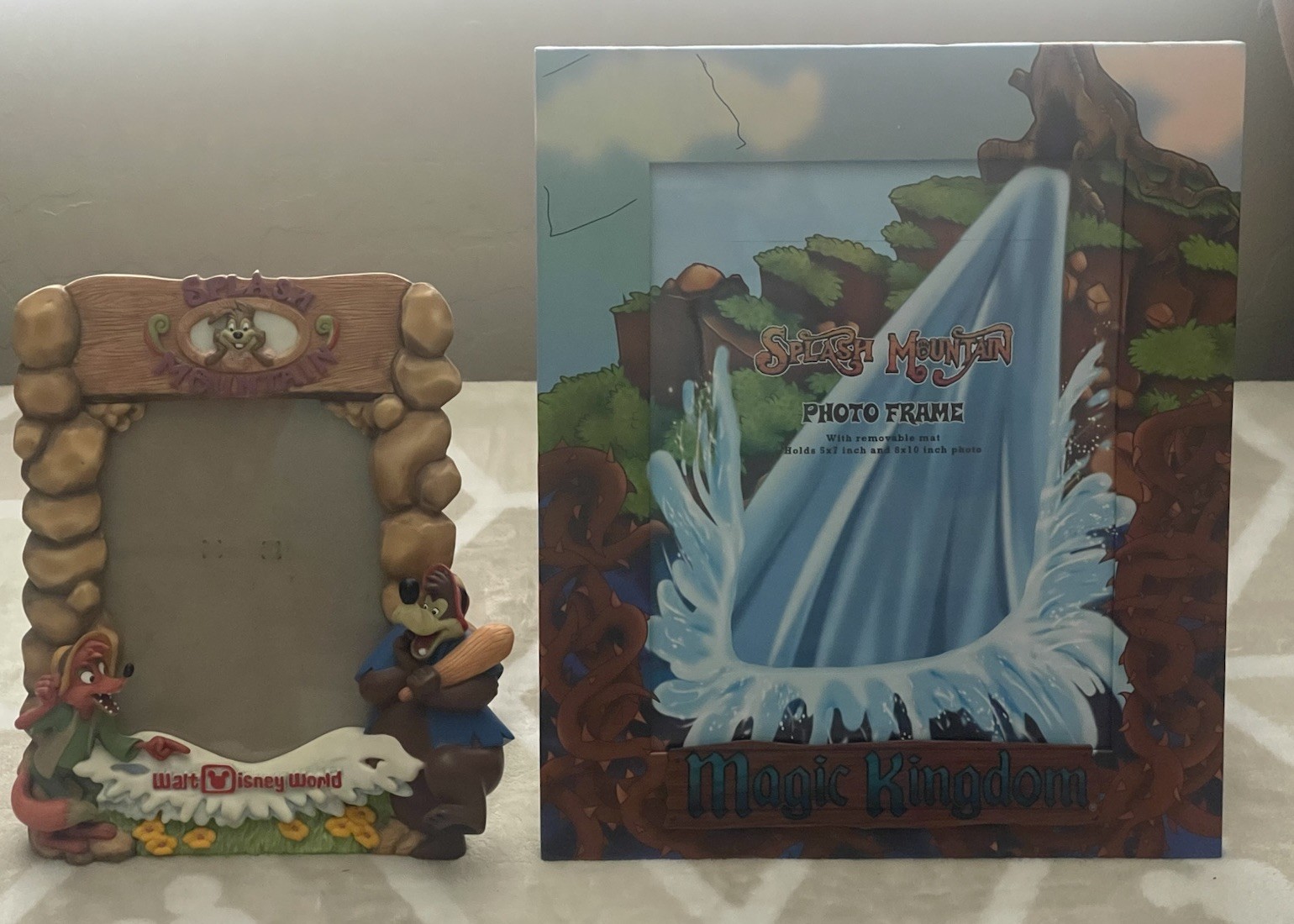 Vintage Walt Disney World Splash Mountain Lot 2 Picture Frames 5x7
