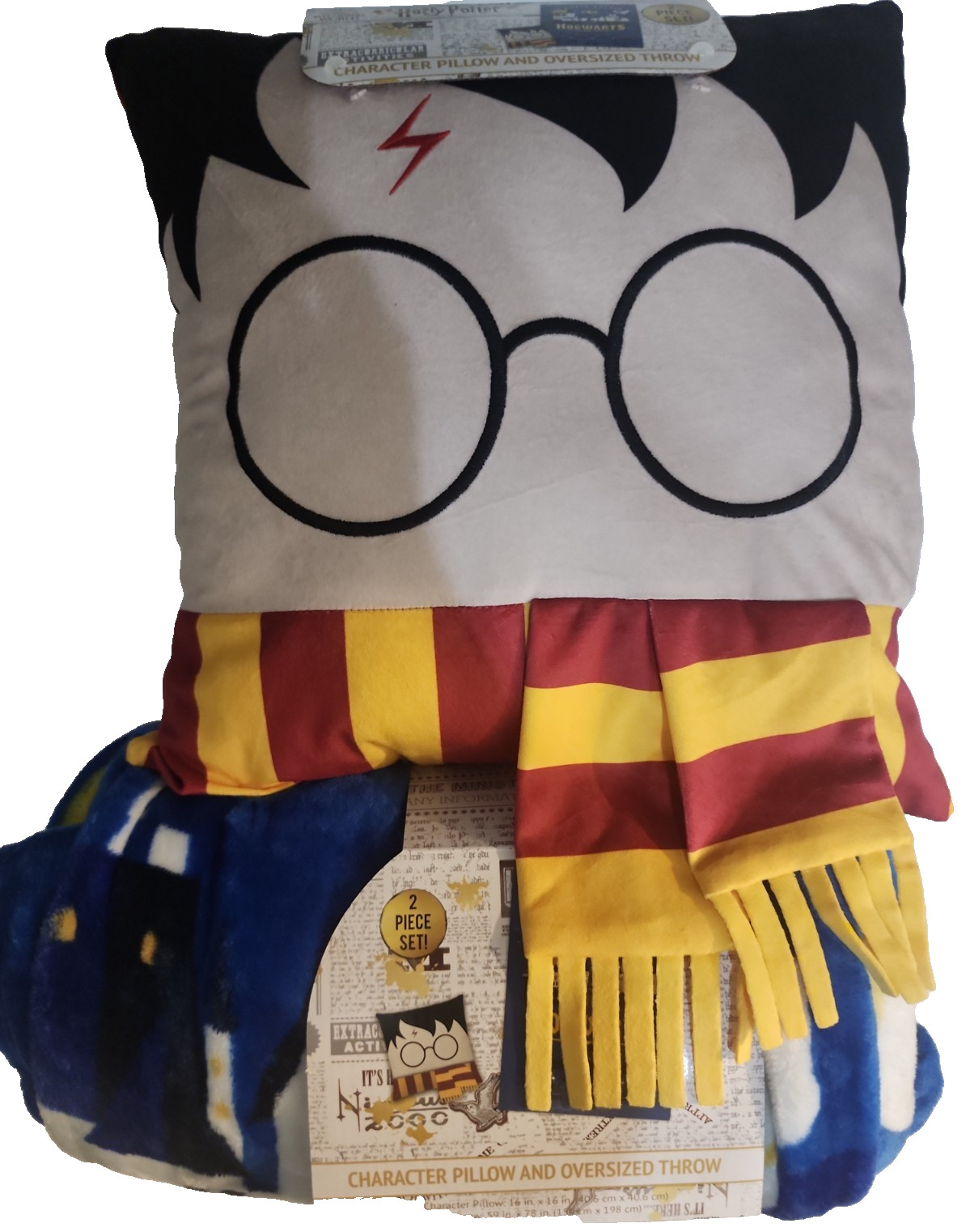 Disney Harry Potter Wizard Hogwarts World Oversized Pillow Throw Set collectable