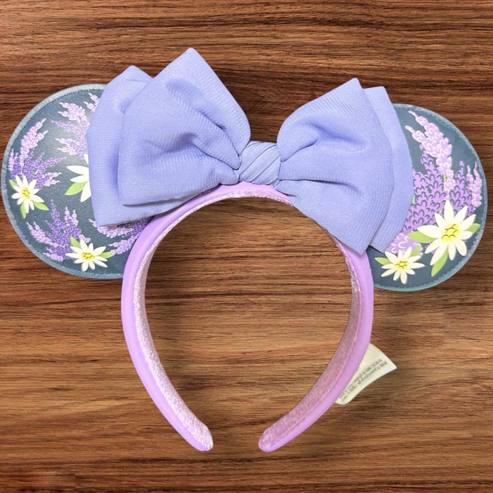 Disney Parks French Lavender Floral Purple Flowers Minnie Ears Bow Headband