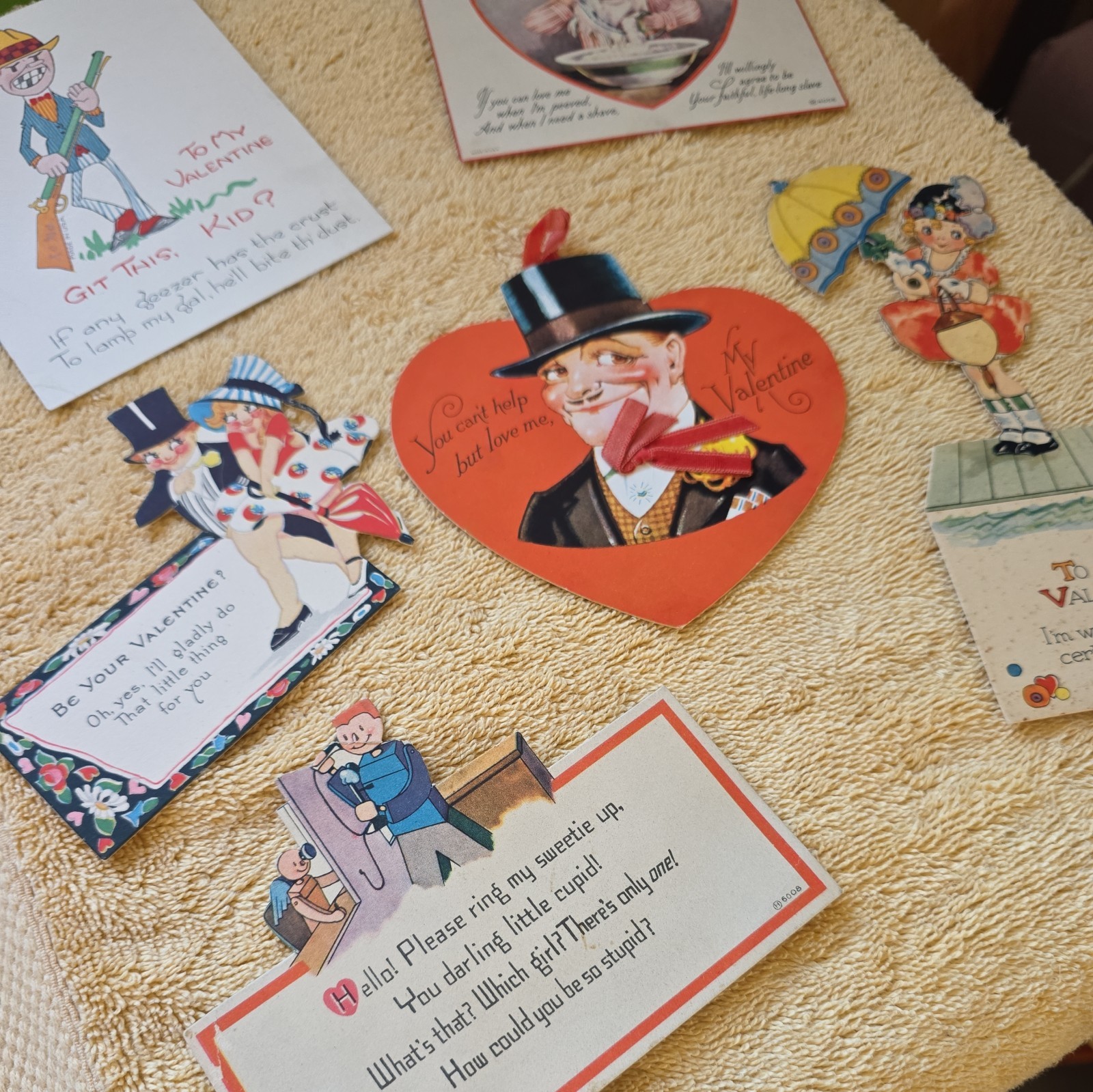 RARE Mixed Vintage Lot (6) of 1930's Valentine's Day Cards, Great Condition WOW