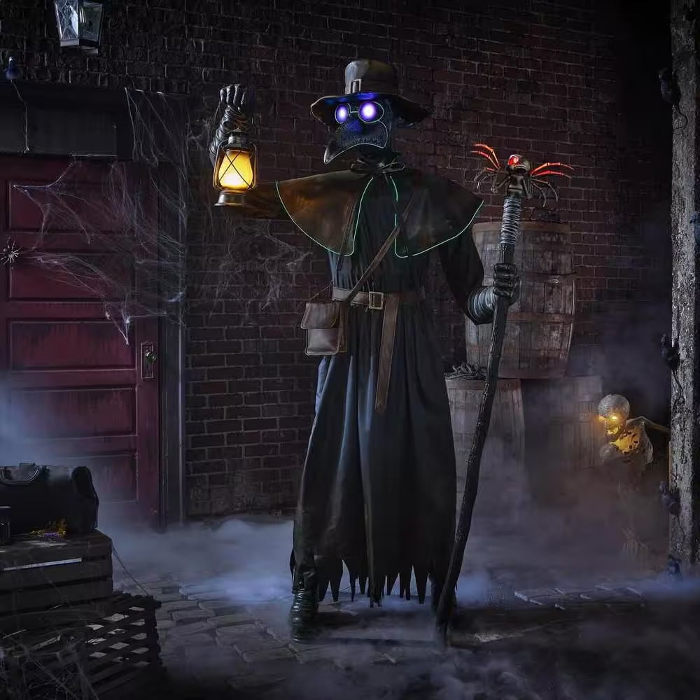 7 FT Grave & Bones Animated LED Plague Doctor