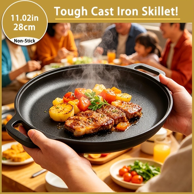 FAXHION 2-in-1 Cast Iron Dutch Oven Set 