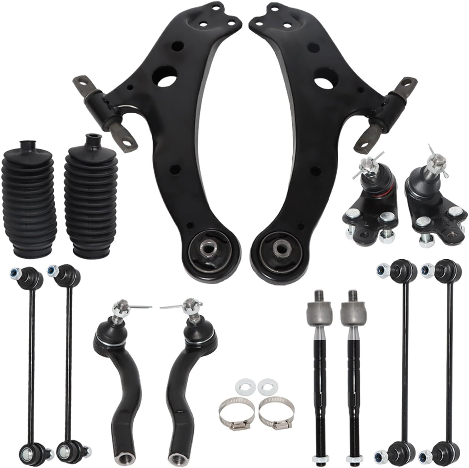 labwork 14PCS Front Lower Control Arm Suspension Replacement for Toyota Black 