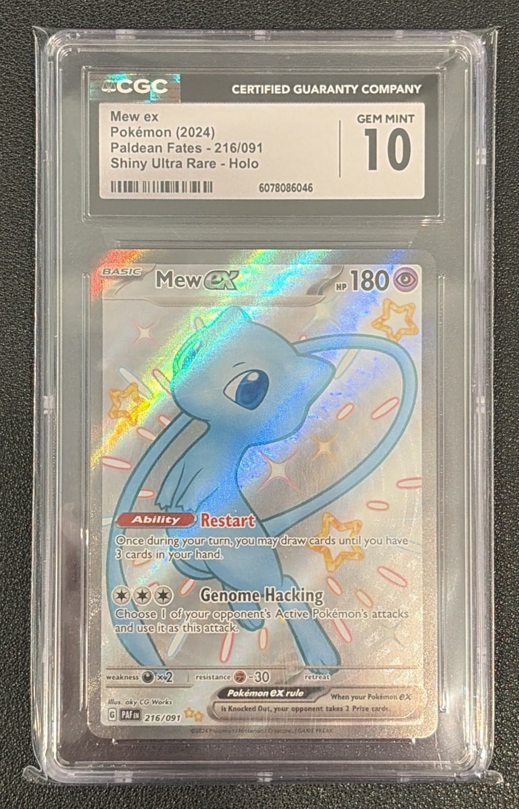 POKEMON PALDEAN FATES - MEW ex SHINY ULTRA RARE  216/091 - CGC 10 GEM MINT ENG