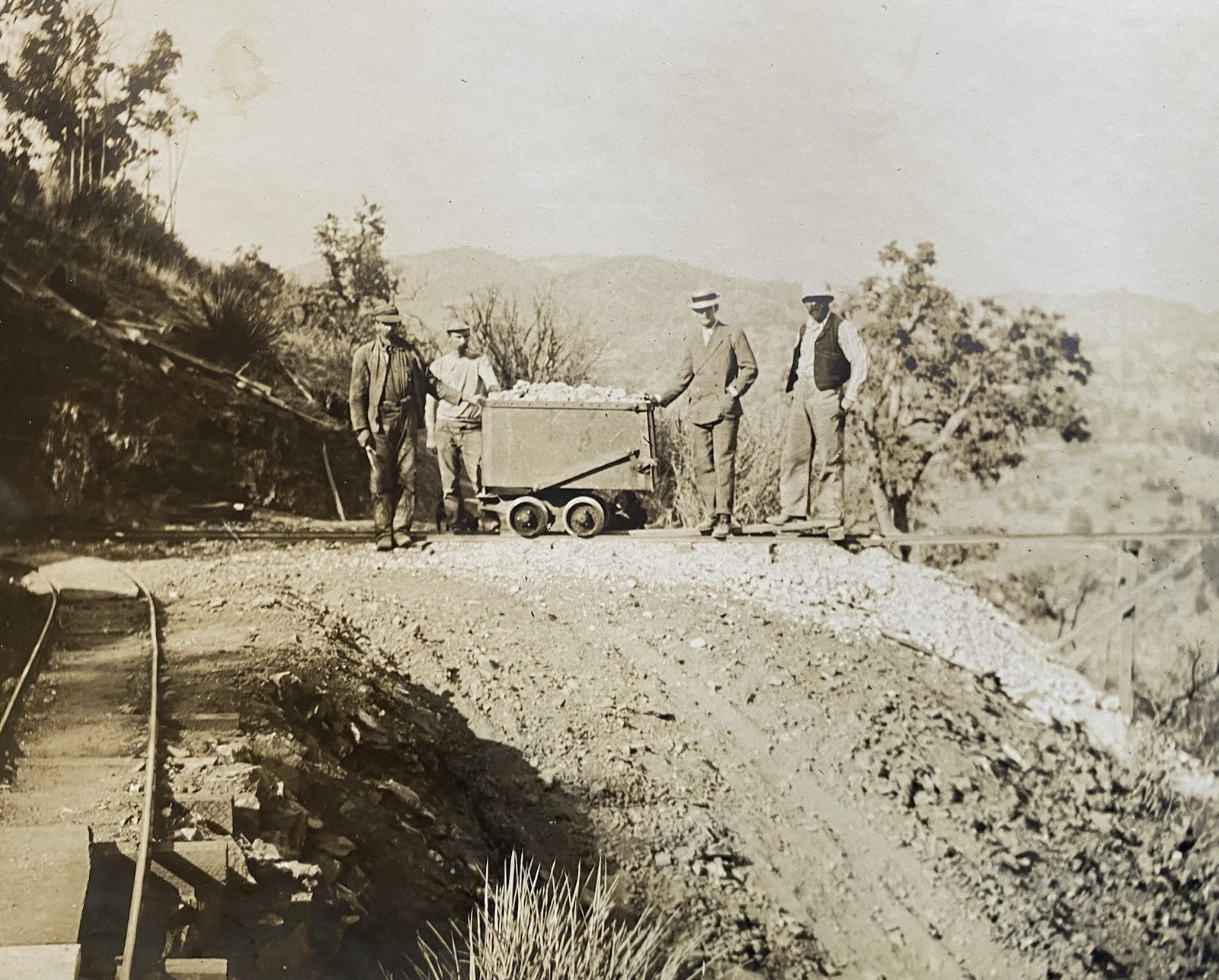 California Ore Mine Kern Amalie Miners Bawden & Wilcox Family 2 Antique Photos