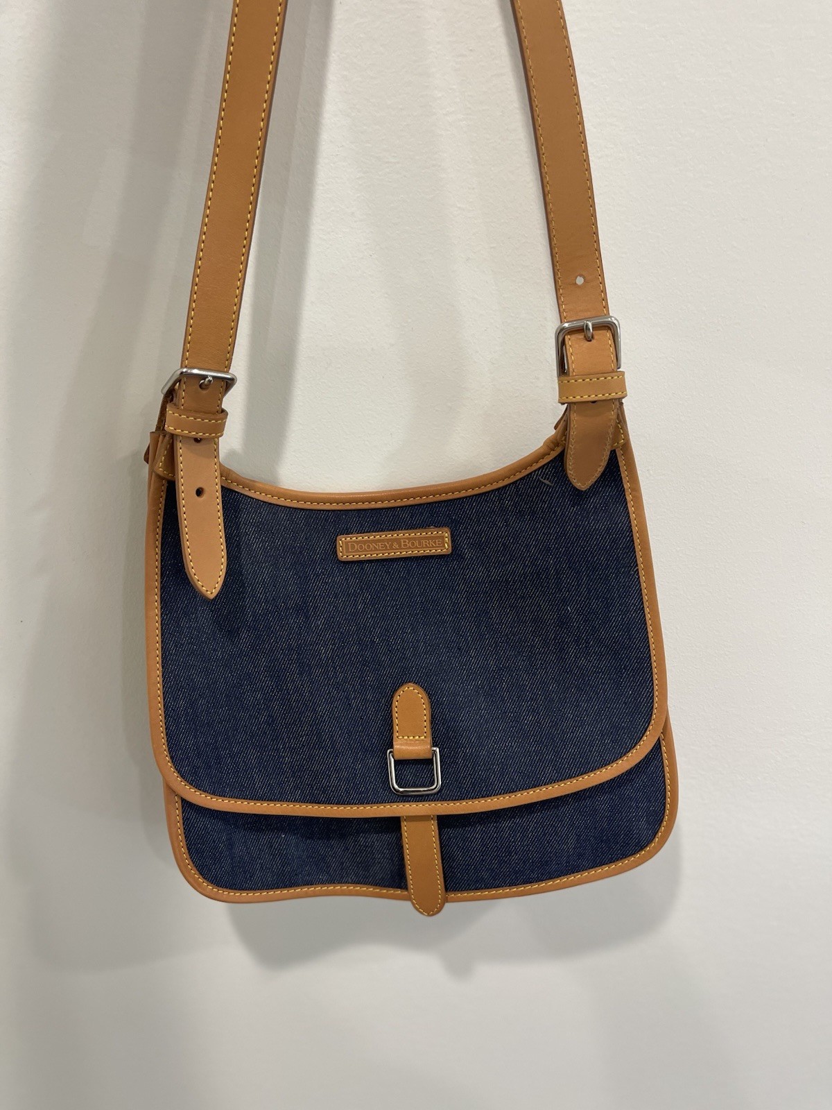 Vintage Dooney & Bourke TD38 SD Denim Sling Shoulder Bag Made in USA