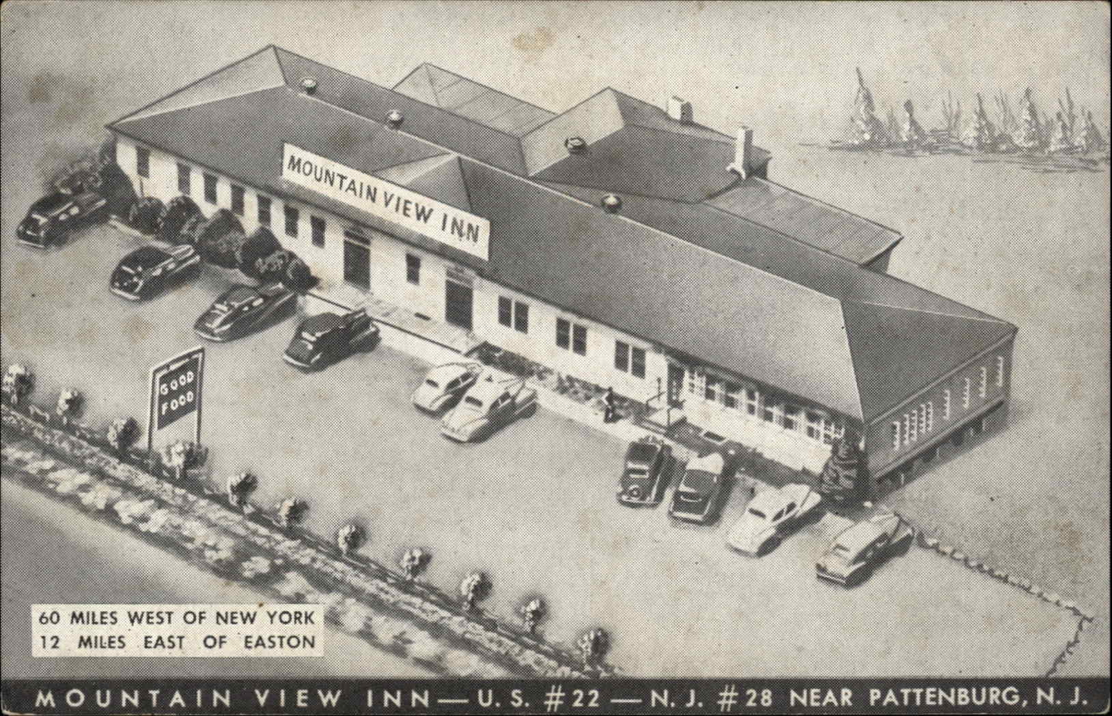 Pattenburg New Jersey NJ Mountain View Inn Vintage Postcard