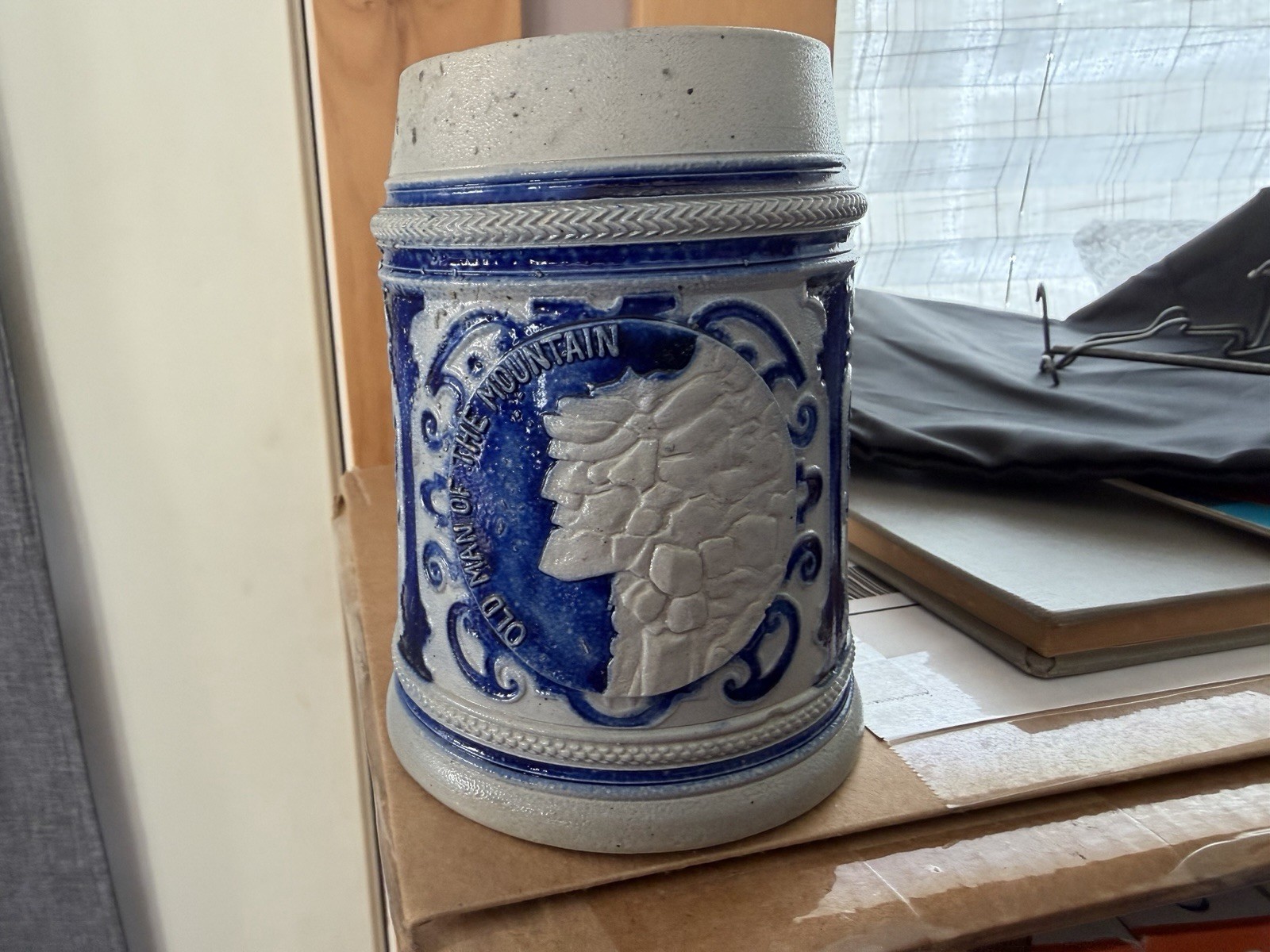 Rare Antique New Hampshire Old Man Of The Mountain Pitcher Stein