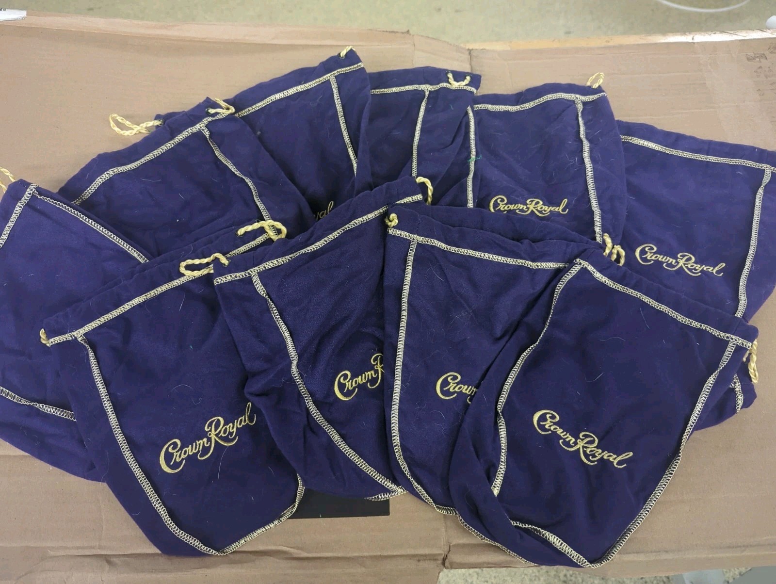 Lot Of 10 Crown Royale Drawstring Bags  Purple