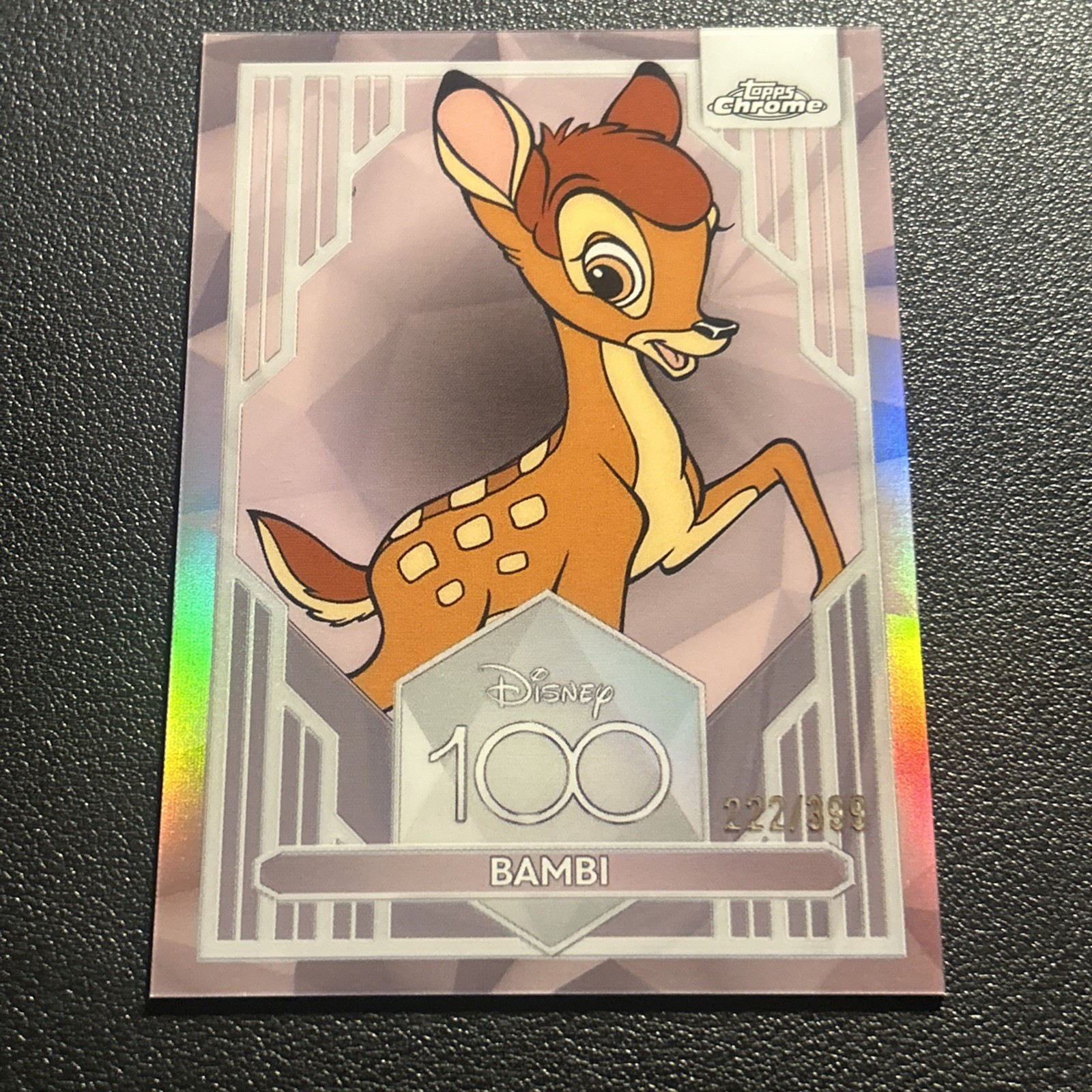 2023 Topps Chrome Disney 100 Bambi Pink Refractor #/399
