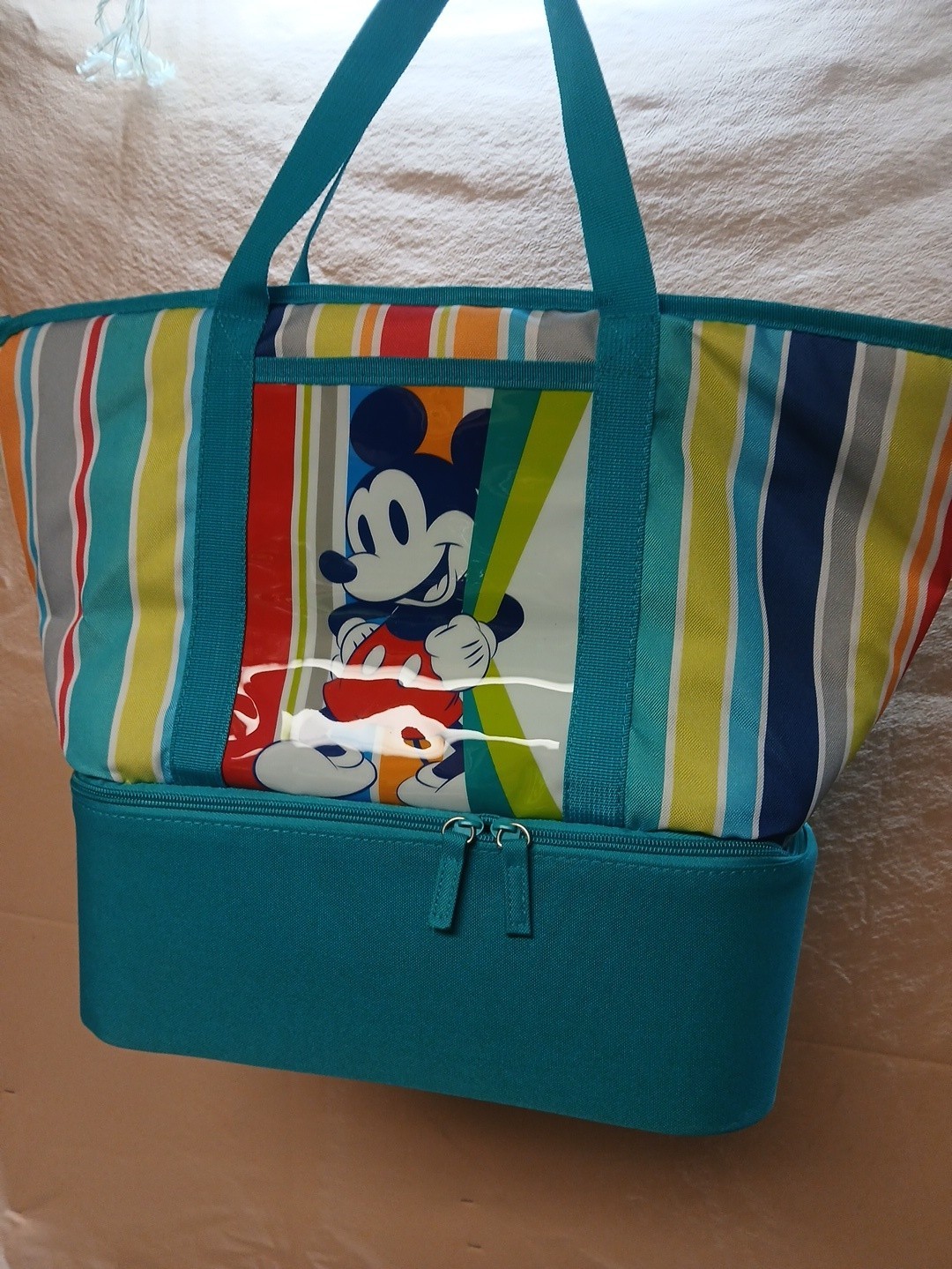 Disney Store Disney Mickey Mouse Striped Insulated Picnic Tote Bag