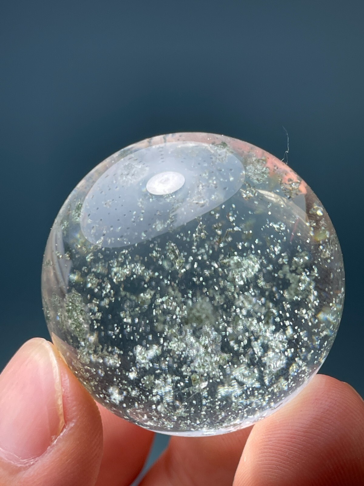 274Ct Heal Rare Clear Natural color Ghost Crystal Quartz Reiki Specimen pendant