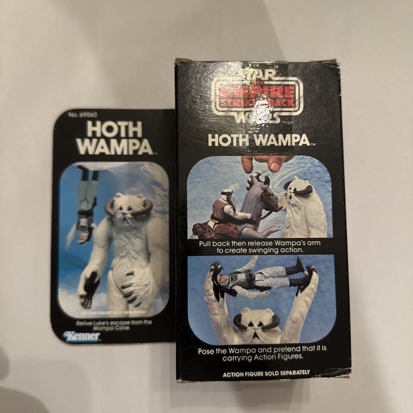 Vintage Star Wars ESB Hoth Wampa  Action Figure MIB NO FLAP FOLD Acrylic Case