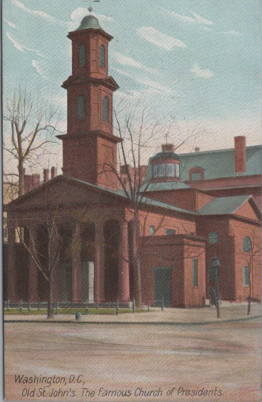 Postcard Old St John's Famous Church of Presidents Washington DC 