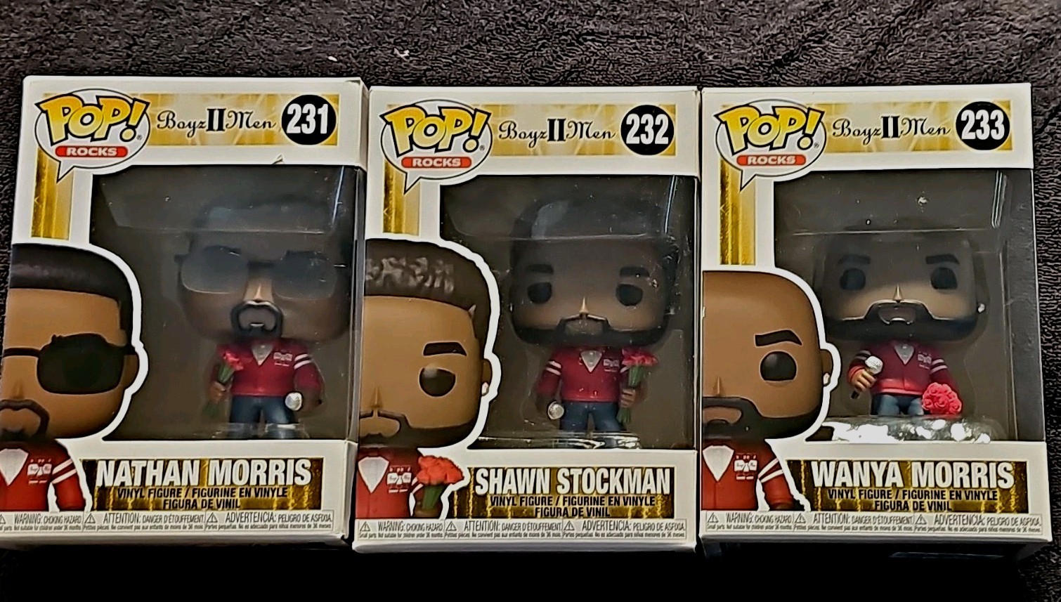 Funko Pop Rocks Boyz II Men 3-Pack Boxed Unopened Nathan/Shawn/Wanya #231-233