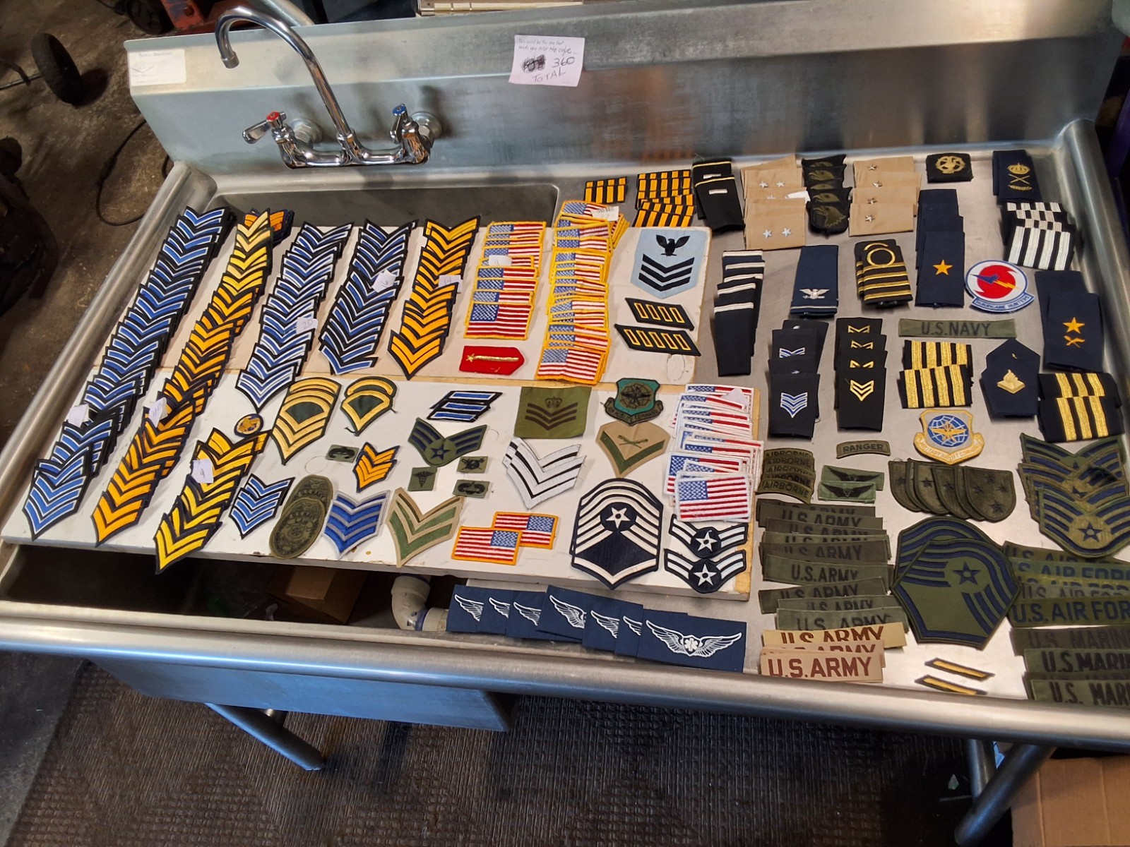 military patchs large lot qty. 360
