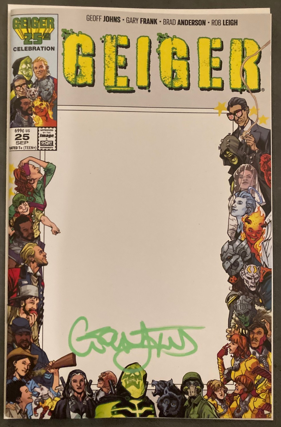 🔥 Geiger #25 CVR E Blank Sketch SIGNED GEOFF JOHNS 🔥