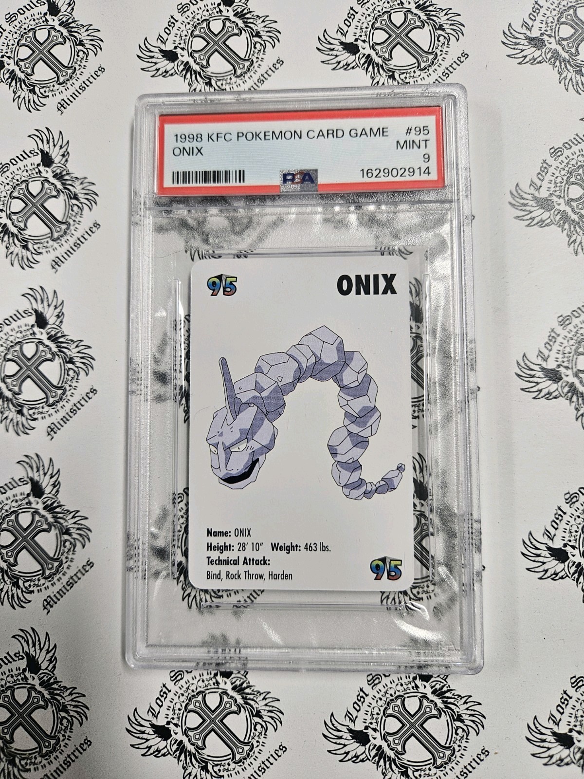 Vintage KFC1998 Pokémon Card Game Onix #95 PSA Gem Mint 9 Non-Sport Trading Card