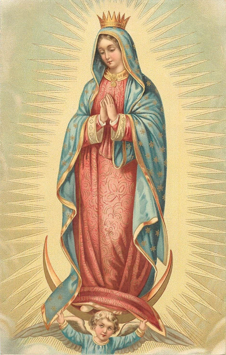 BB002 Religious antique chromo image - Christianity - Our Lady
