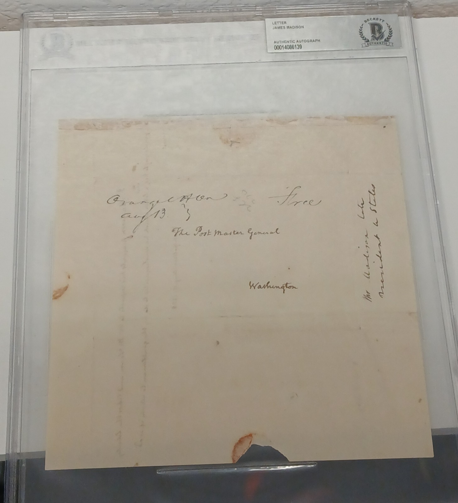 President James Madison AUTOGRAPH BECKETT  signed twice MAKE OFFER