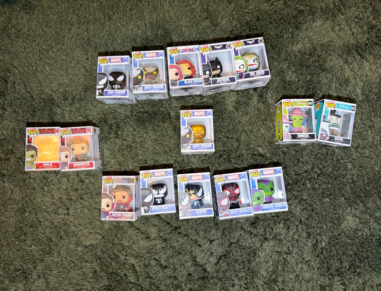 Funko Bitty Pop 13pc Mixed Lot Vinyl Boxed Marvel DC Disney Batman Joker