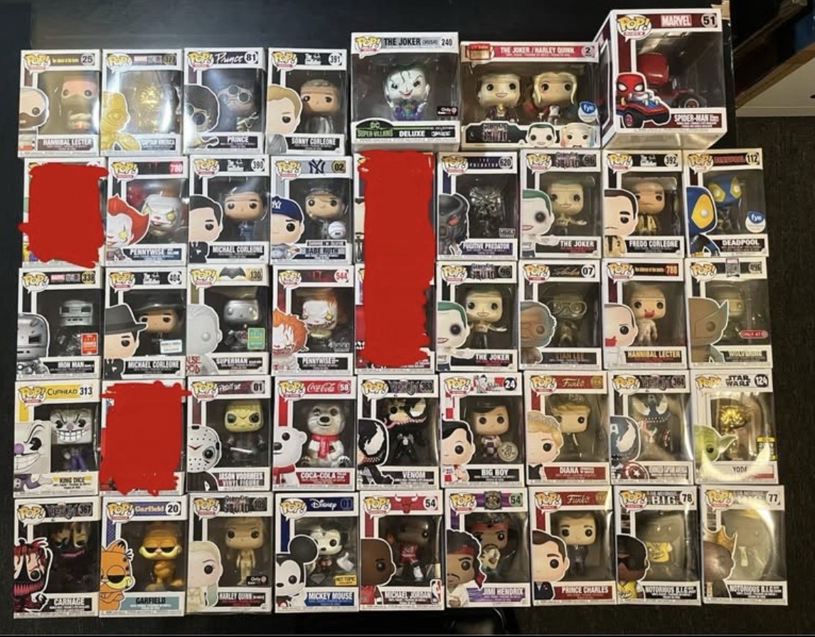 Funko Pop Lot of 40 Funko Pops - Marvel, DC, Disney, Jordan, Chase