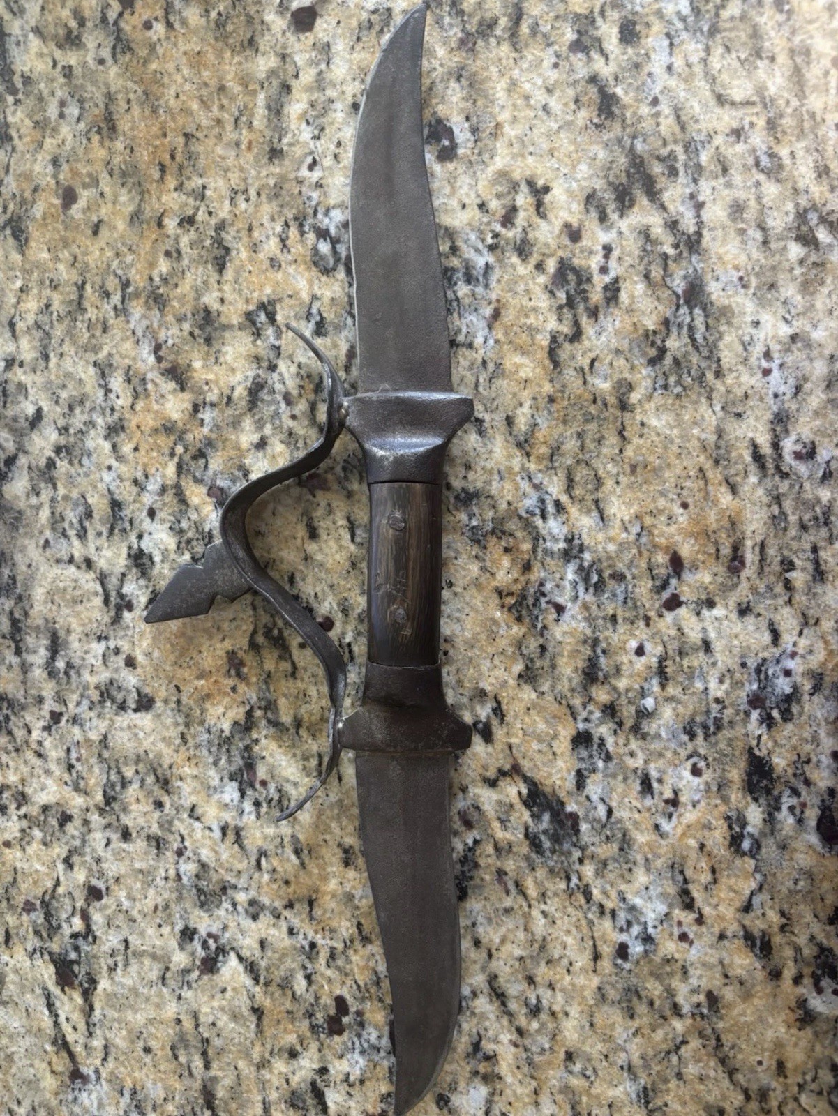 Antique Indo-Persian Haladie Double-Bladed Dagger 17.5 Length - 1.22 Lb