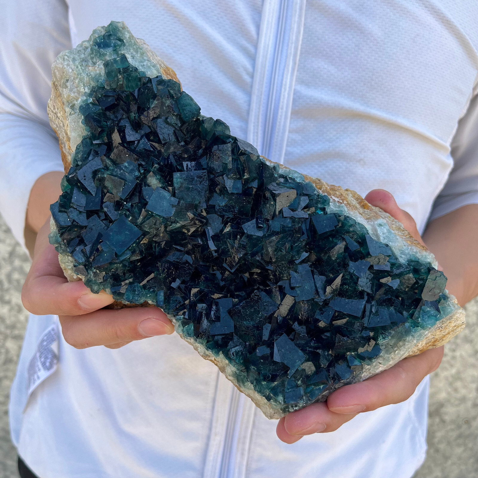 5.5lb Large NATURAL Green Cube FLUORITE Quartz Crystal Cluster Mineral Specimen