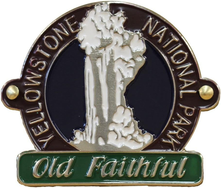 Yellowstone National Park - Old Faithful - Hiking Stick Medallion