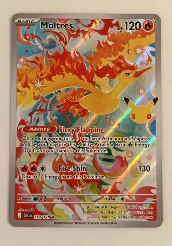 Pokemon TCG: Moltres - 30th Celebration - 130/128 - Near Mint