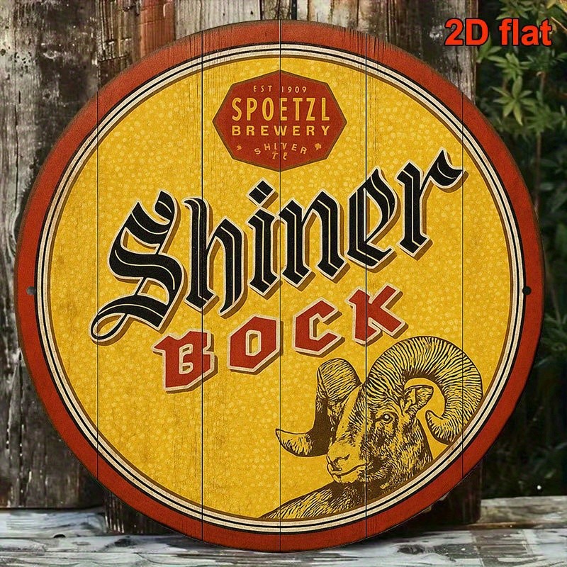 Shiner Bock Beer Logo Vintage Round Tin Metal Signs Home Décor 8x8 