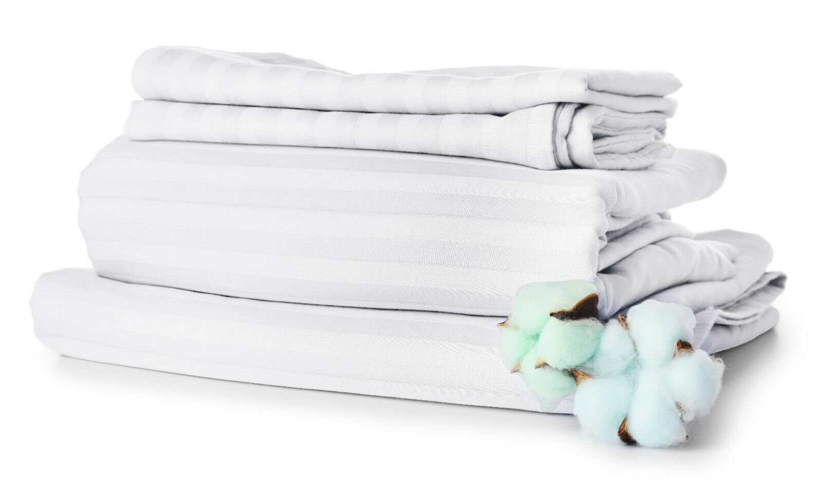 Egyptian Cotton Feel 1800 Count Dolby Stripe Sheets Pocket 4 Piece Bed Sheet Se