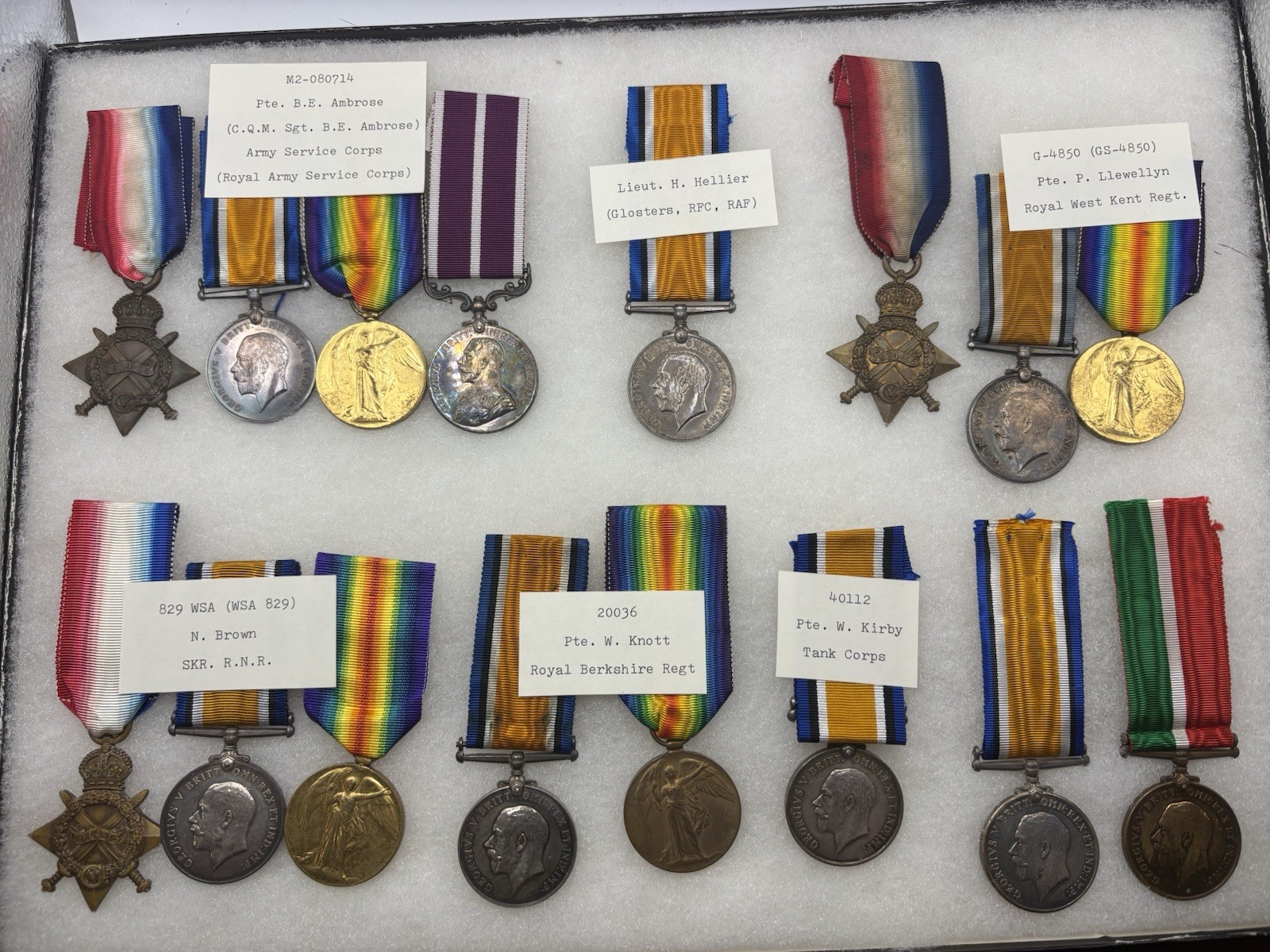 WWI BRITISH 1914-14 Named Campaign Medal Sets