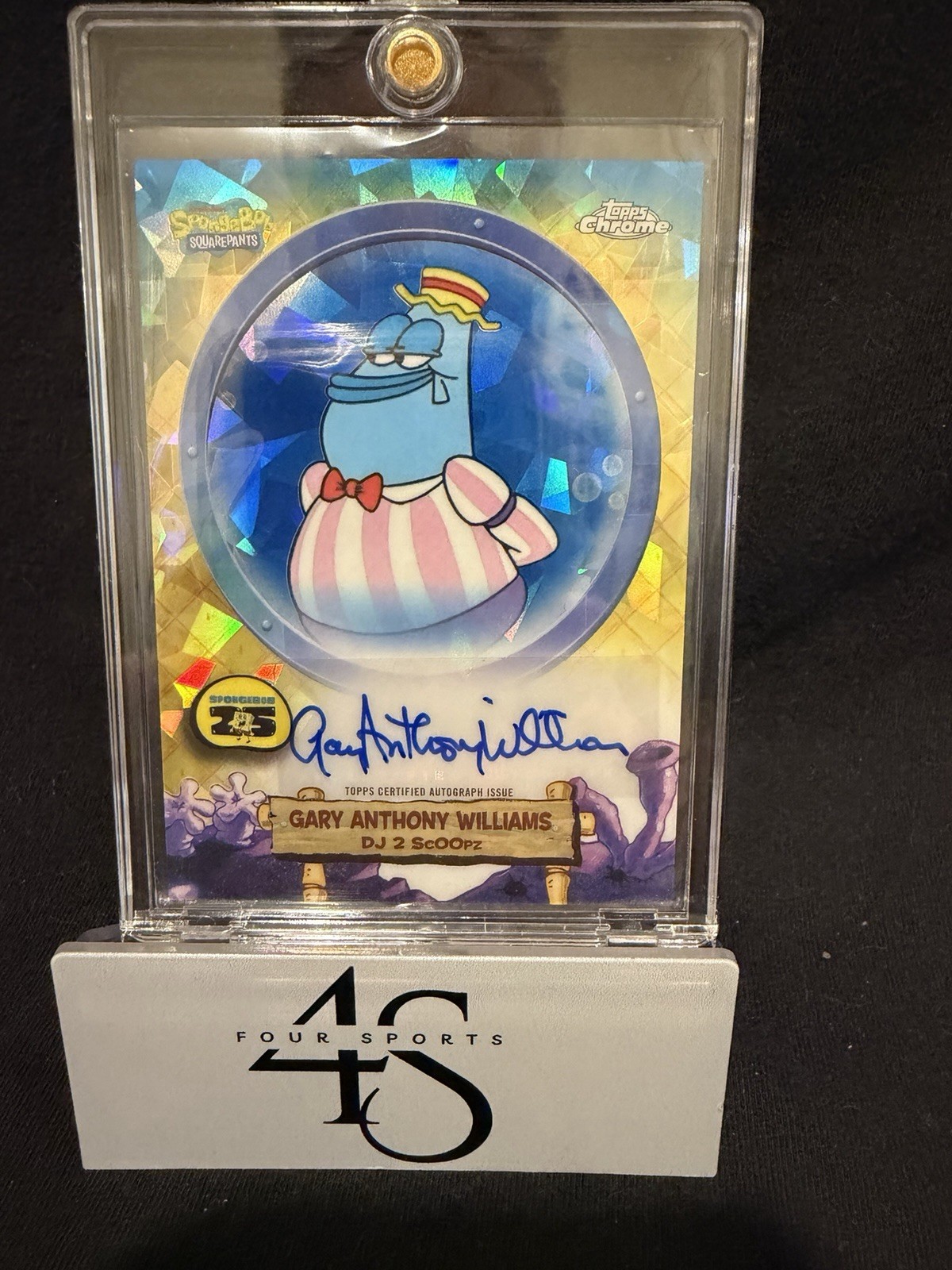 2025 Topps Chrome SpongeBob Sapphire Gary Anthony Williams DJ 2 ScOOpz Auto 🔥💎