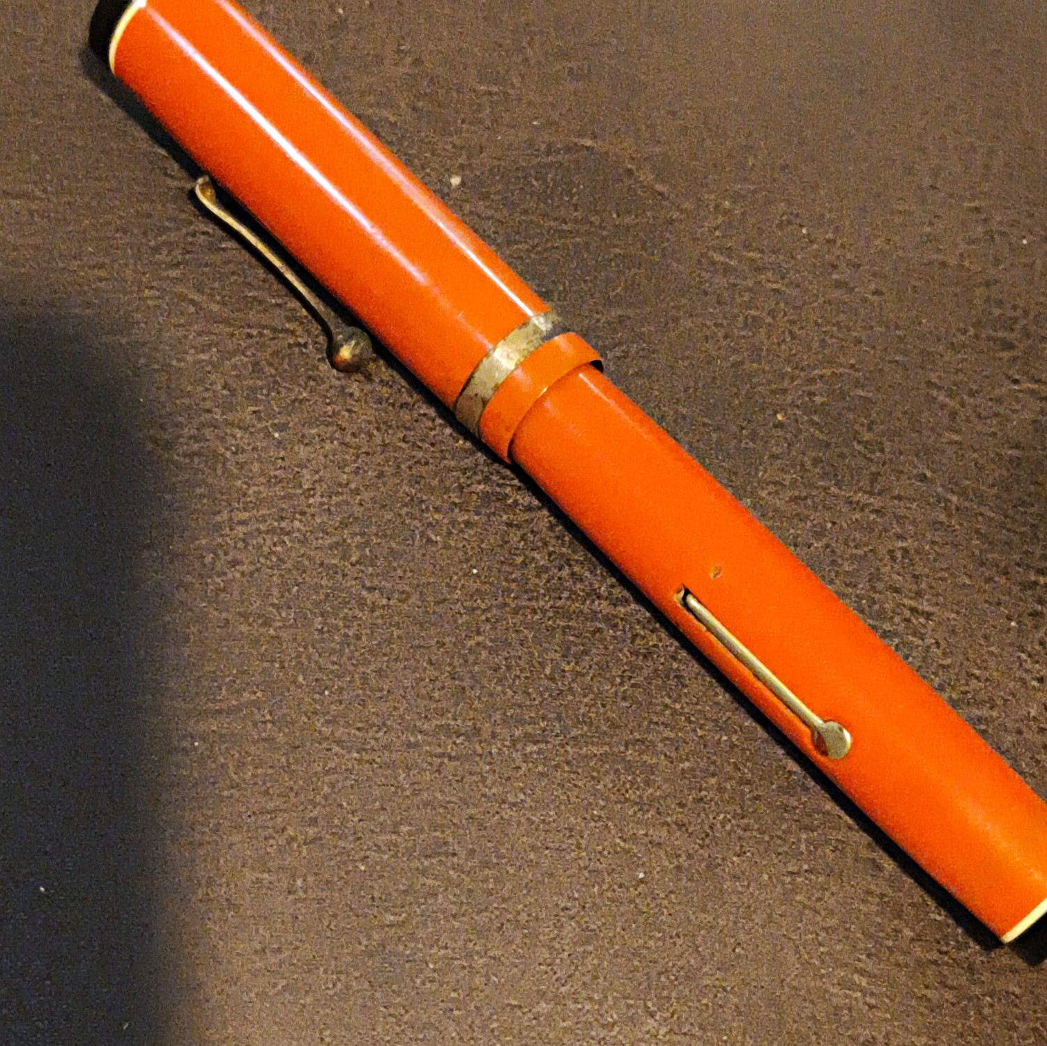 Master Craftsman Fountain Pen Orange Warranted 14k Gold Nib Size 8 Oversize