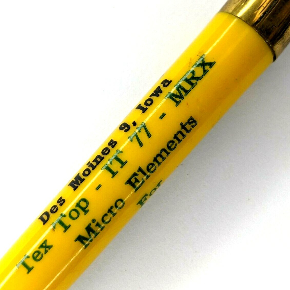 c1950s Des Moines IA Ballpoint Pen Ferron Corp Advertising Micro Elements TexTop