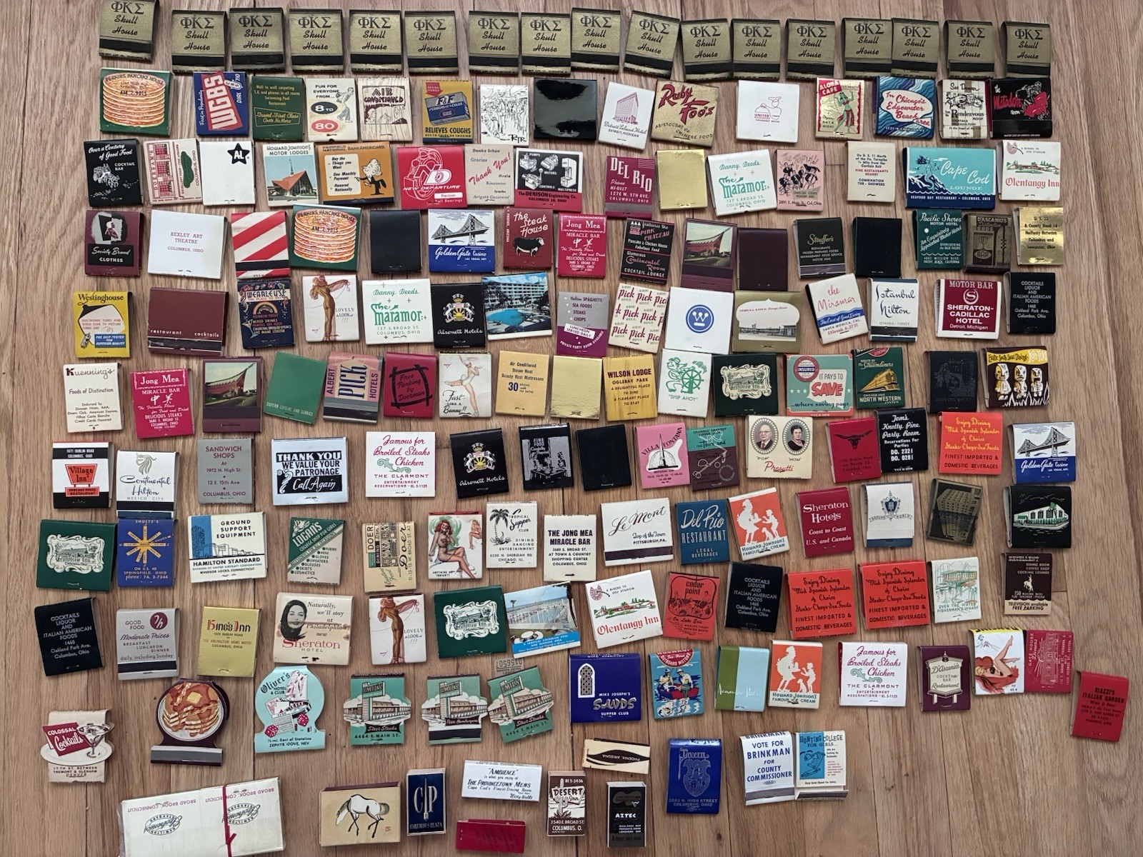 Vintage Matchbook Lot 150+ Columbus Ohio Restaurants Hotels Advertising 1950/60s