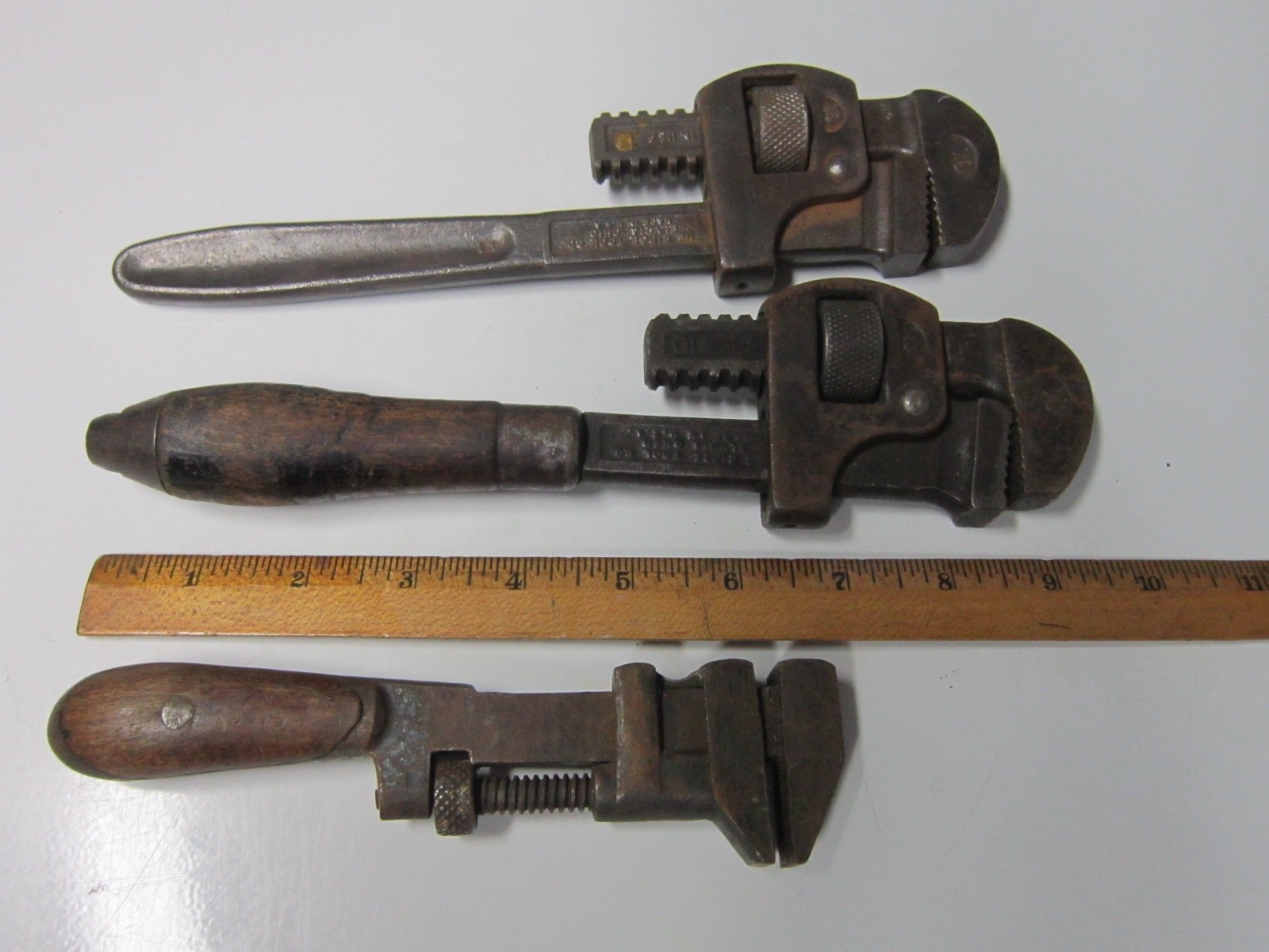 Antique H.D. Smith & Co.  Monkey Wrench  PAT 1901 & Two Stillson 10\