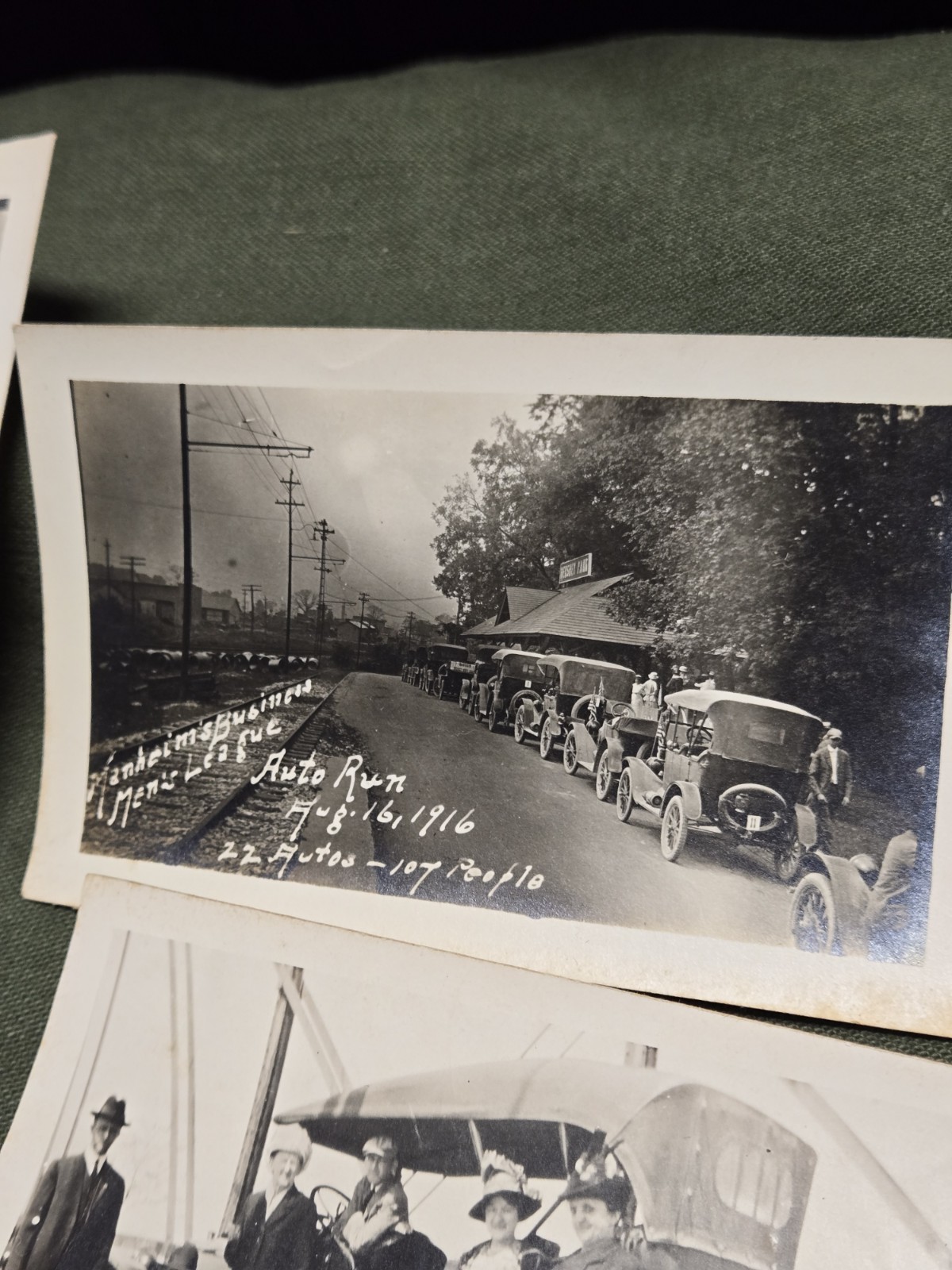 3 Old Vintage 1916 Manheim PA Business Man League  Auto Run Photograph Car Photo