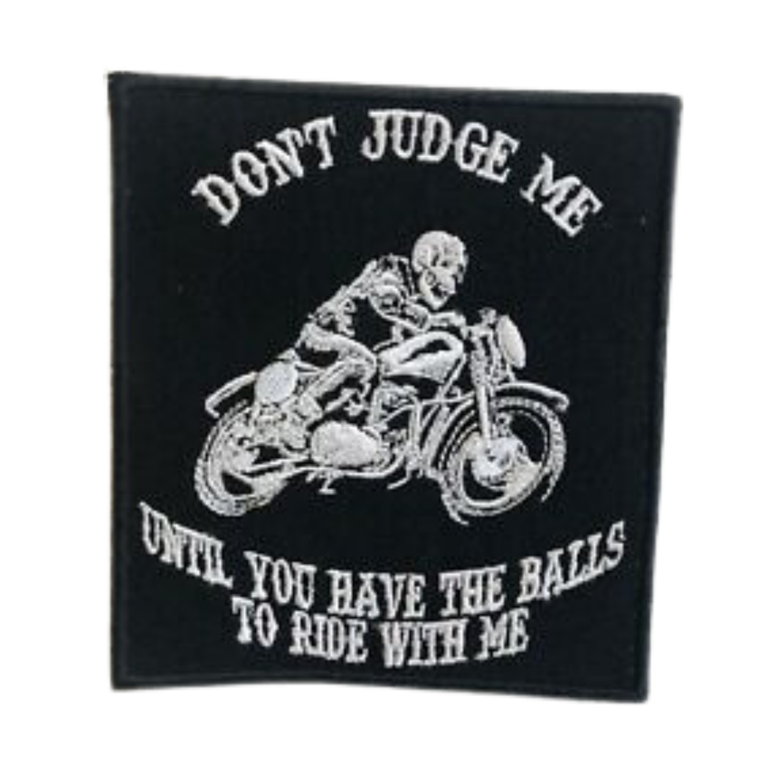 Don\'t Judge Me Biker Badge logo Iron Sew on Embroidered Patch Applique
