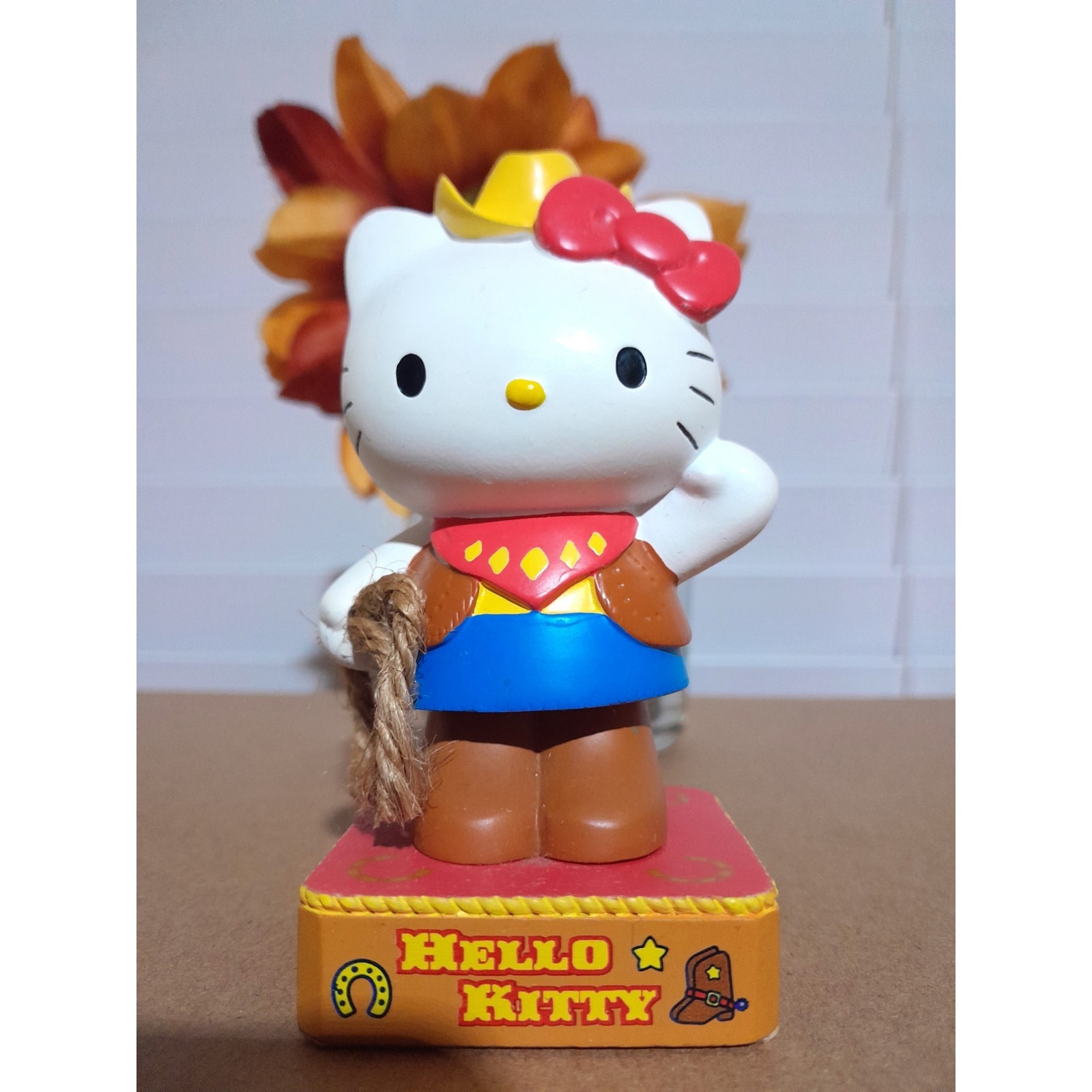Vintage 2003 Sanrio Hello Kitty Cowgirl Bobblehead Figurine Western Y2K