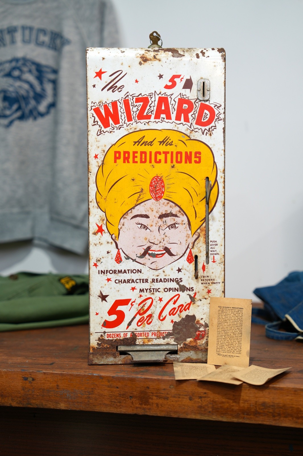 Vintage Fortune Teller Coin Operated Vending Machine The Wizard Antique RARE Vintage Fortune Teller Coin Operated Vending Machine The Wizard Antique RARE