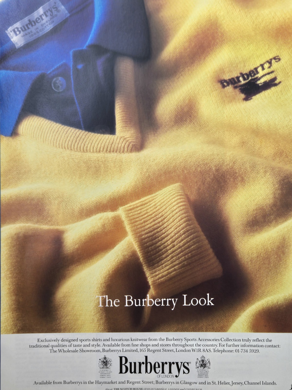 Burberry Sport Accessories Collection Print Ad 1984 - Burberry Knitwear Sweater
