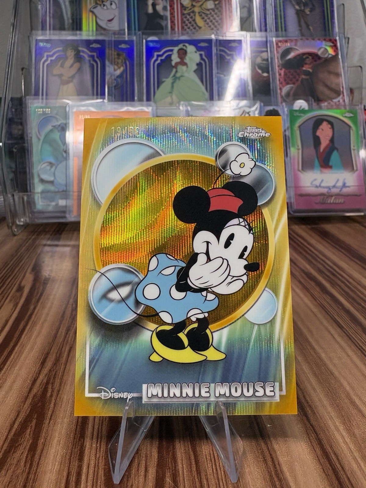 2026 Topps Chrome Disney Minnie Mouse Gold Refractor #/50 Mickey & Friends