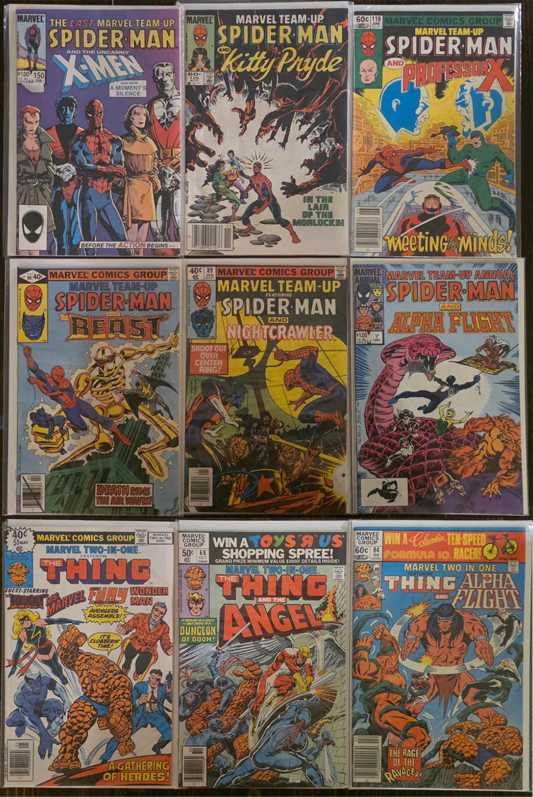 Marvel Team-Up Two-in-One X-Men Lot of 9 Kitty Pryde Alpha Flight #150 Bronze