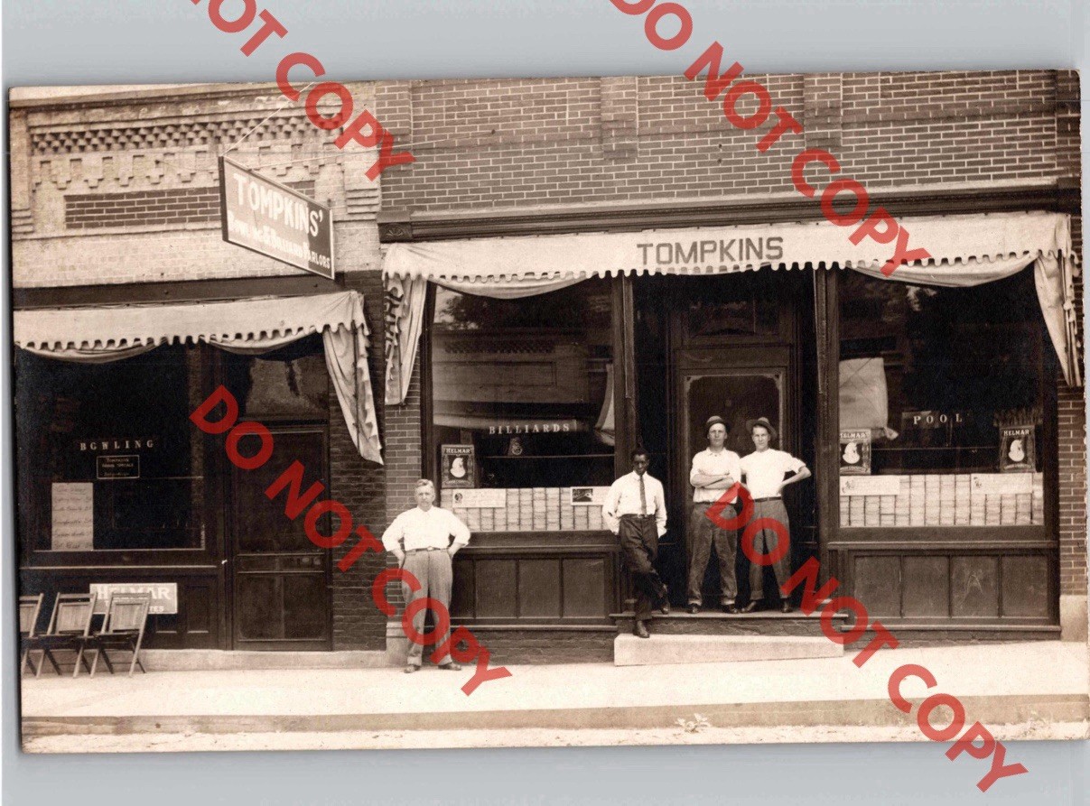 WOW c1910 INTEGRATED Bowling Pool Billiards WOODSTOCK Illinois IL McHenry RPPC WOW c1910 INTEGRATED Bowling Pool Billiards WOODSTOCK Illinois IL McHenry RPPC