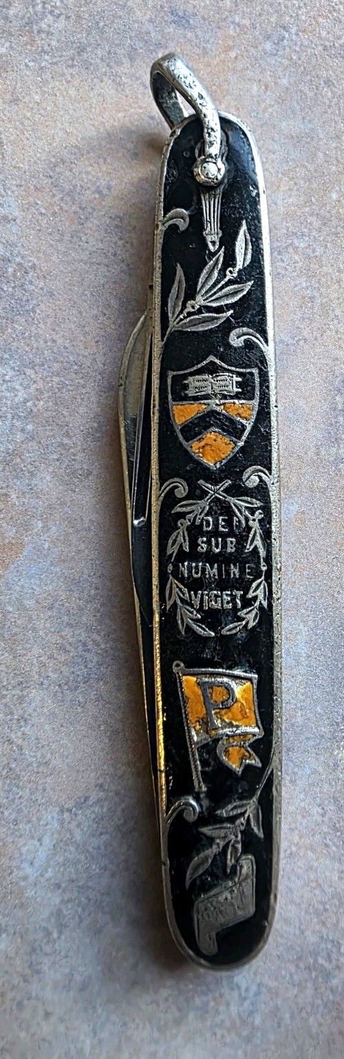 Vintage  1930s–1950s Voos Princeton Universit Knife .925 Sterling Silver Scales