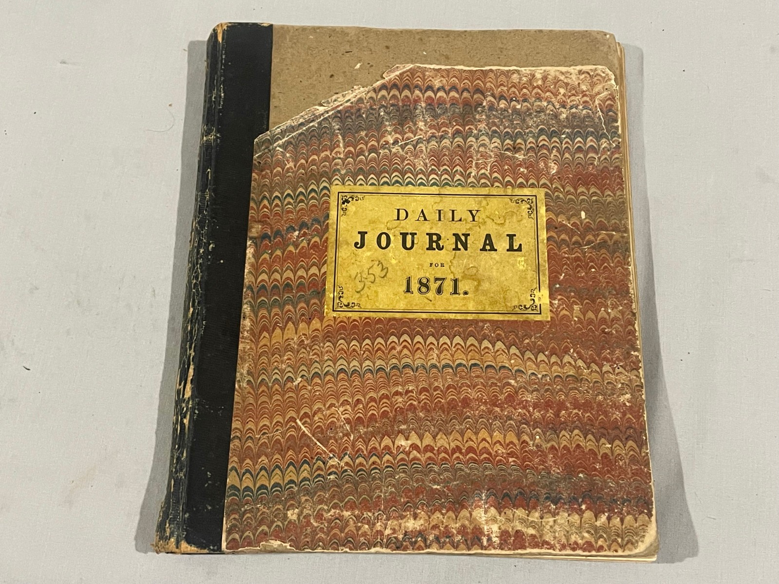 1871 Antique FARM JOURNAL DIARY - JACOB LITTLETON - BERRY FARMER