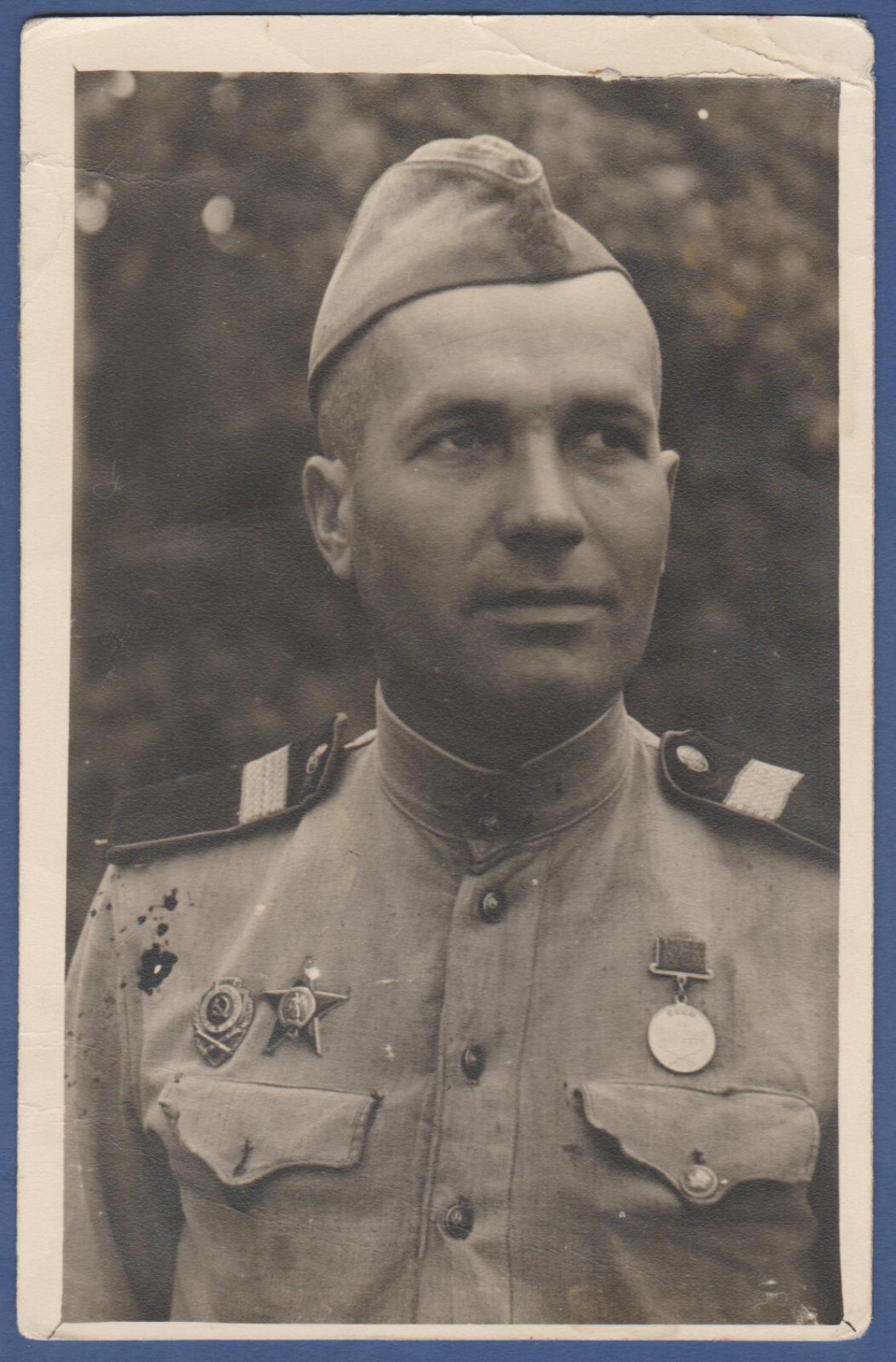 1945 Germany Portrait of Handsome Military Guy Soviet Vintage Photo USSR